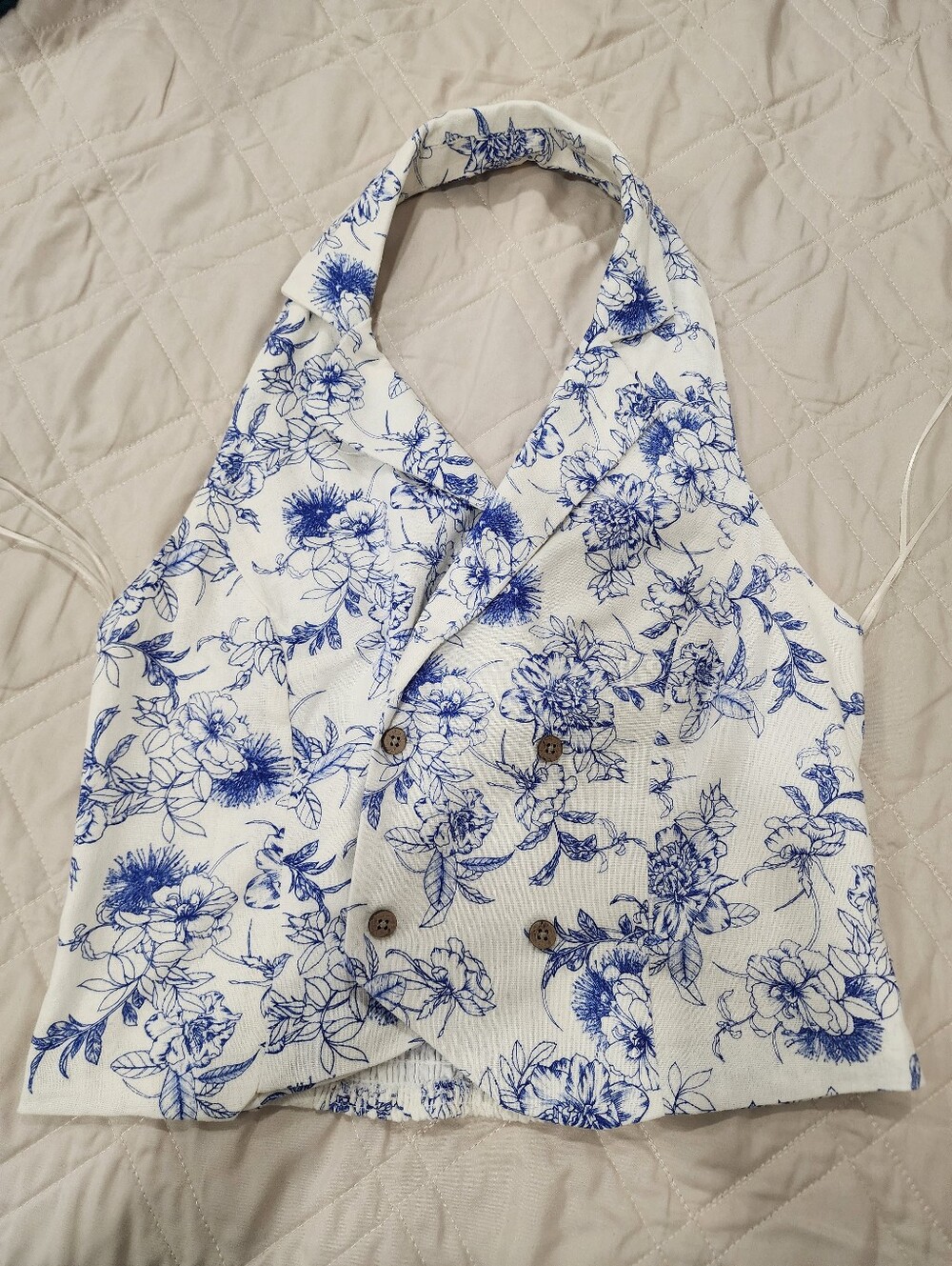 Jason Wu Floral Toile Linen Blend Halter Vest Wide Leg Pants 2 Piece Resort Set - Picture 11 of 15